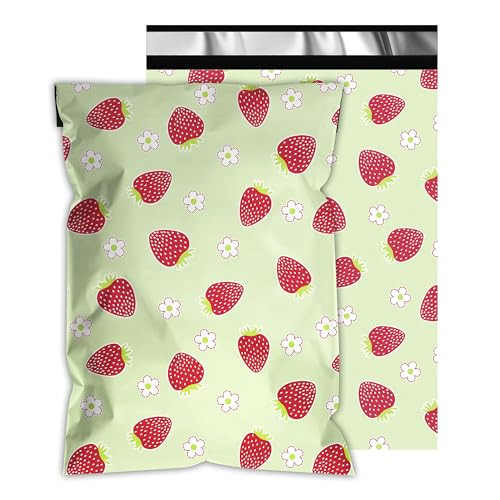 Poly Mailers 10x13 Inch 25 Pcs - Strawberries printed Shipping Bags, 2.4mil Thickness, Waterproof... | Amazon (US)