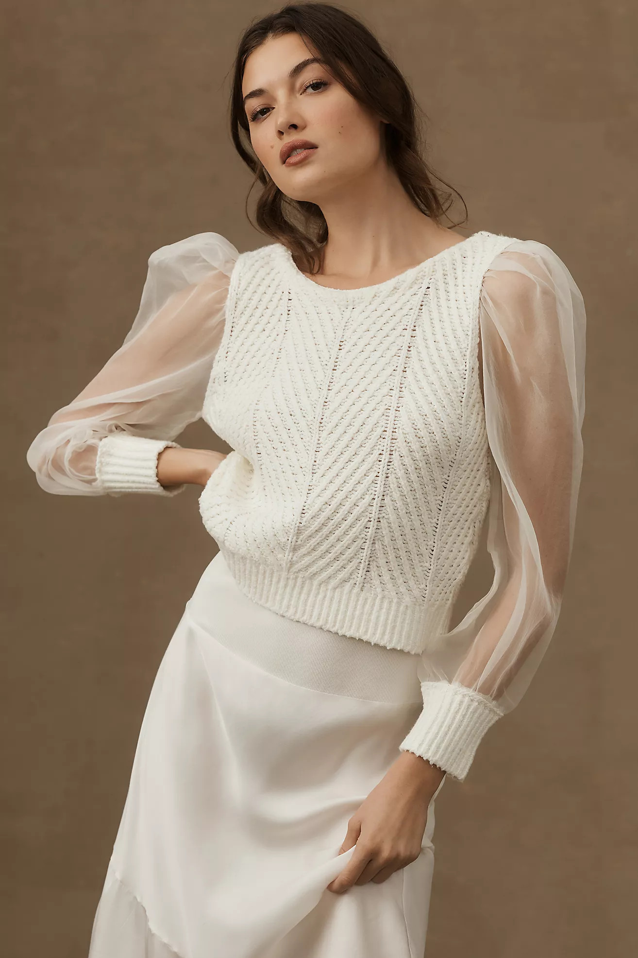 Maeve Cable Twofer Sweater Vest | Anthropologie (US)