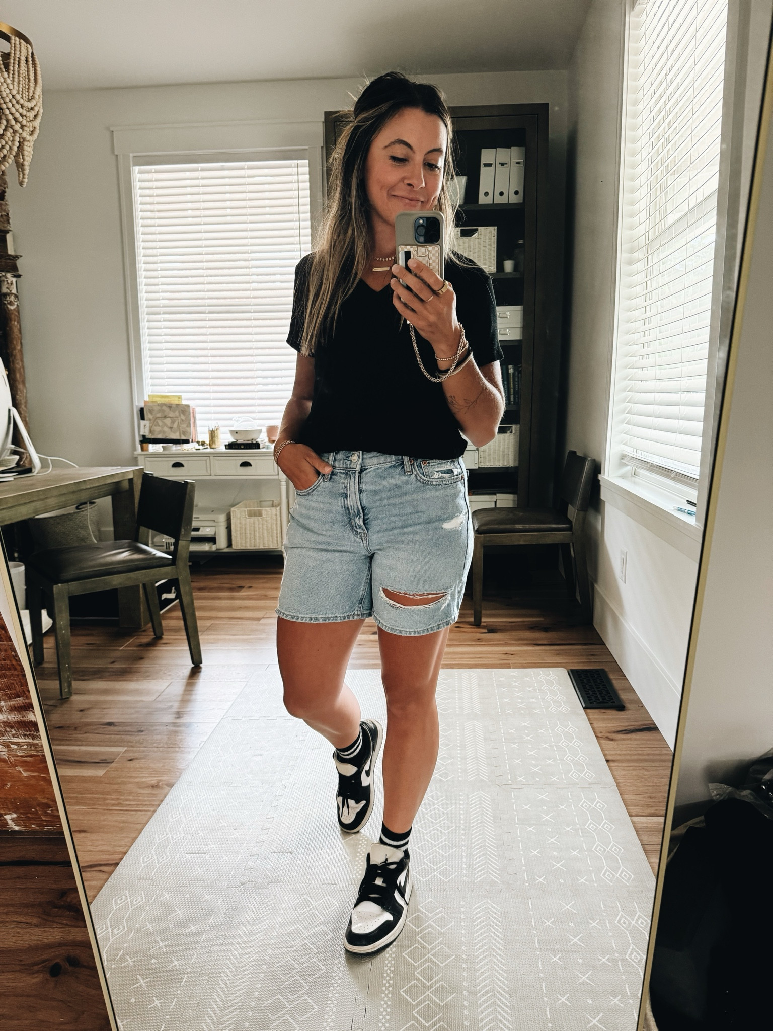 Jean shorts for mom. Casual style. 
Neutral outfit  

#LTKShoeCrush