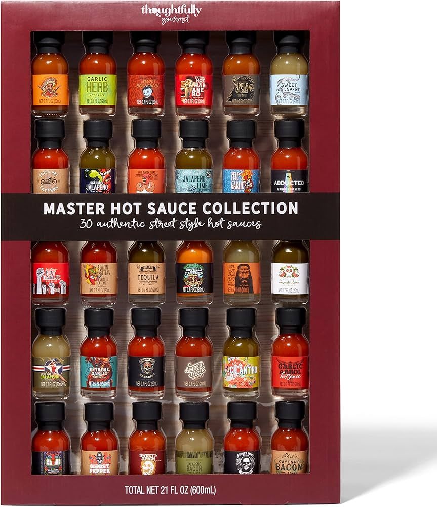 Thoughtfully Gourmet, Master Hot Sauce Collection Sampler Set, Flavors Include Garlic Herb, Apple... | Amazon (US)