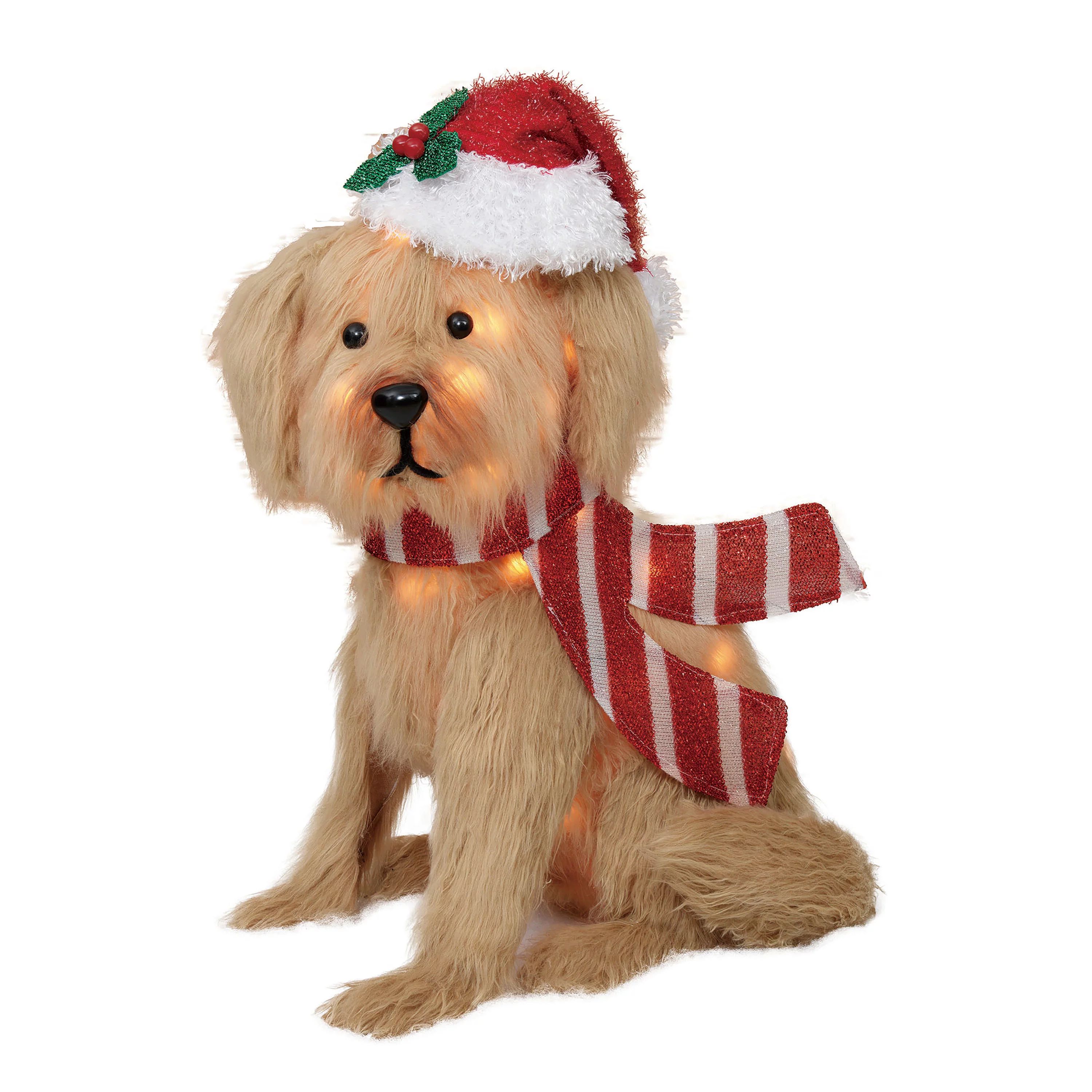 Holiday Time 24" Light-up Plush Golden Dog with 35 Clear Incandescent Lights - Walmart.com | Walmart (US)