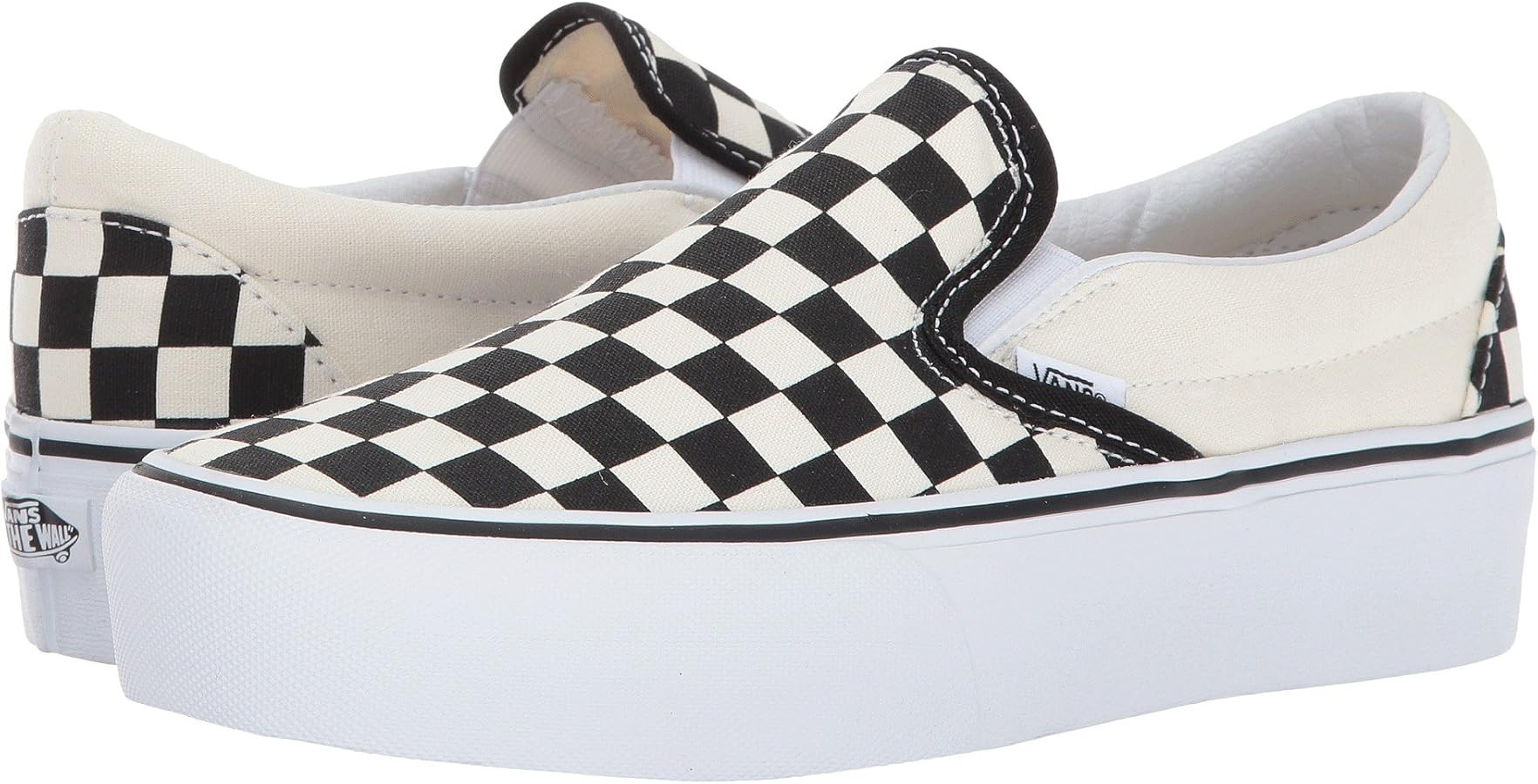 Vans Men's Classic Slip On Platform, Black/White Checker, Size 7.5 | Amazon (US)