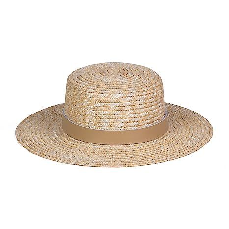 Lack of Color Women's Spencer Leather Banded Straw Boater Sun Hat | Amazon (US)