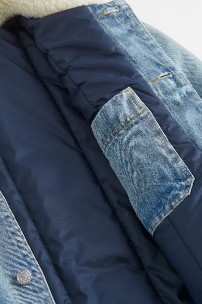 Lined Faux Shearling-collared Denim Jacket | H&M (US + CA)
