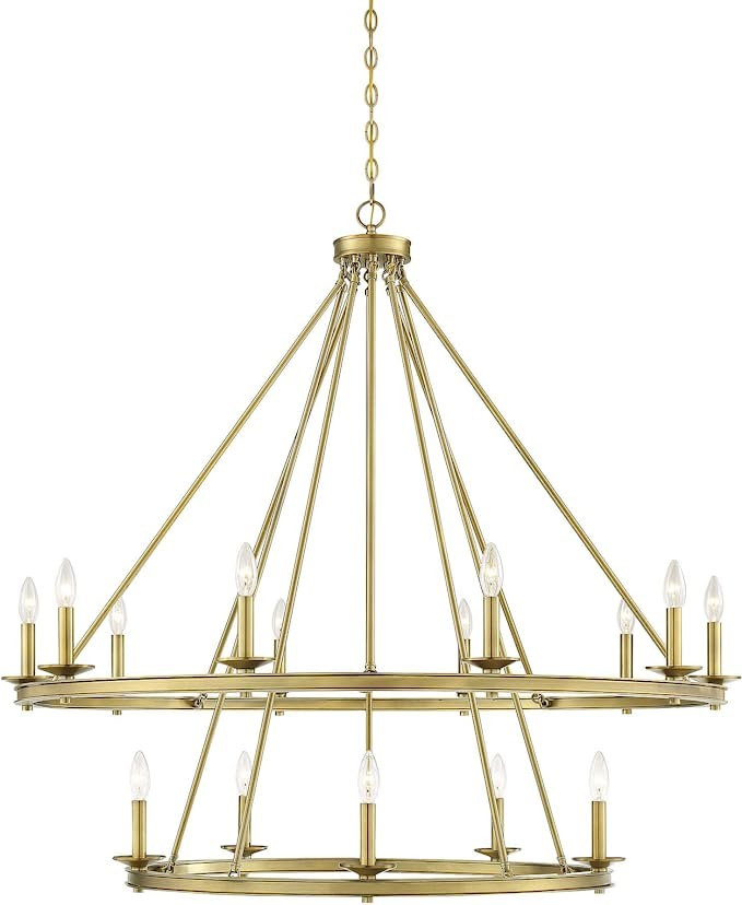 Savoy House 1-312-15-322 Middleton 15-Light Warm Brass Modern Farmhouse Industrial Circular Ring ... | Amazon (US)