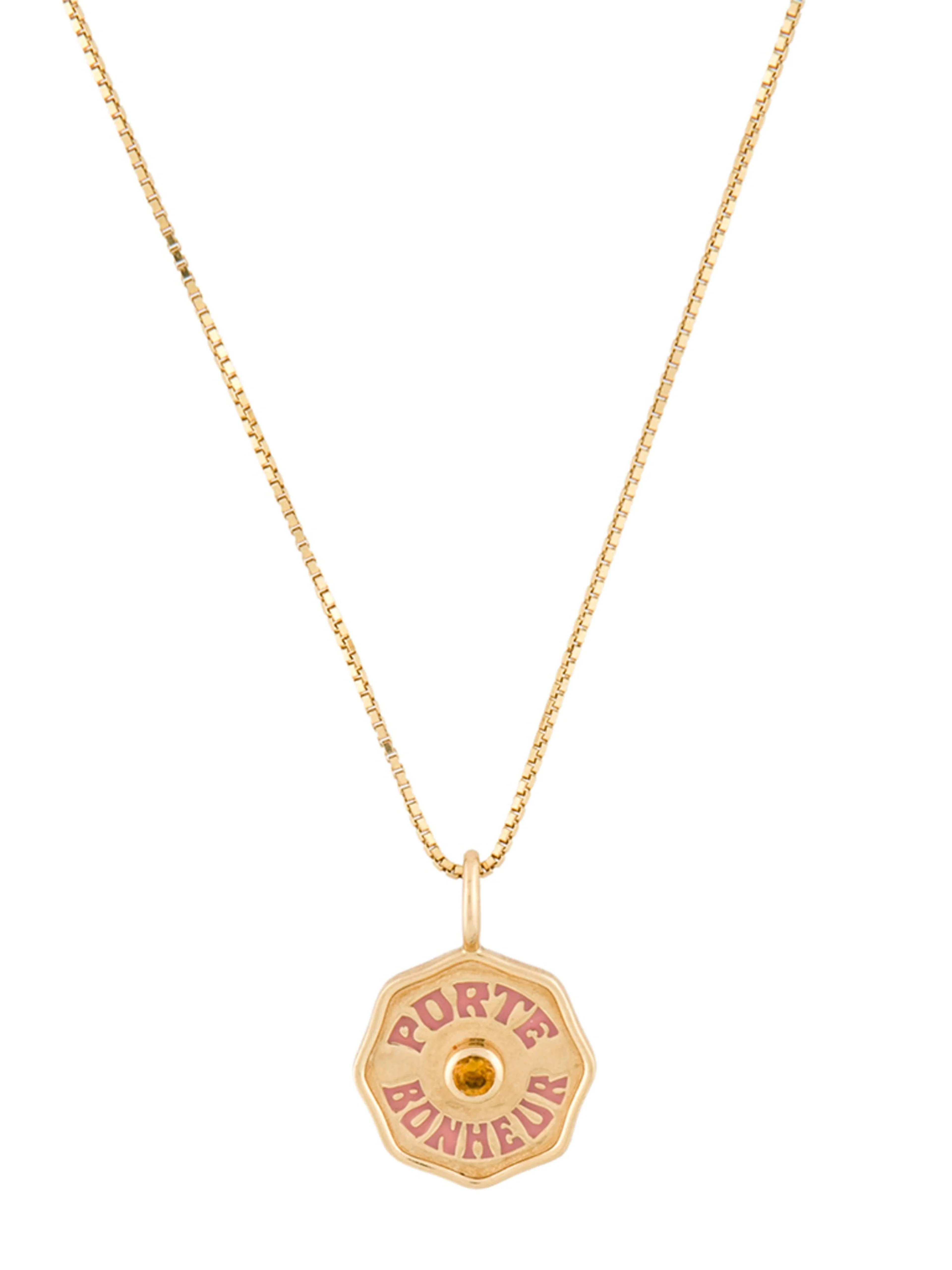 14K Citrine Mini Porte Bonheur Pendant Necklace | The RealReal