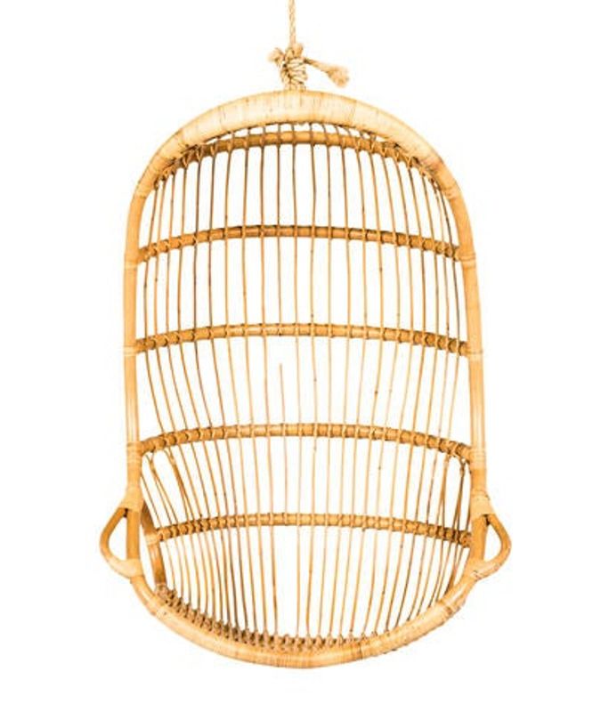 Serena & Lily Rattan Hanging Chair White Serena & Lily Rattan Hanging Chair | The RealReal