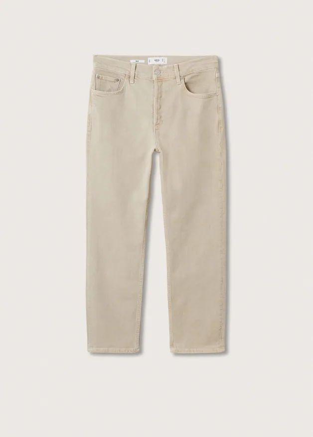 Medium-waist cropped slim-fit jeans | MANGO (UK)