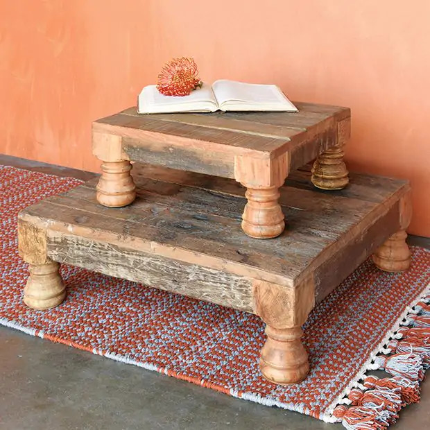 Salvaged Wood Tea Table Riser | Antique Farm House