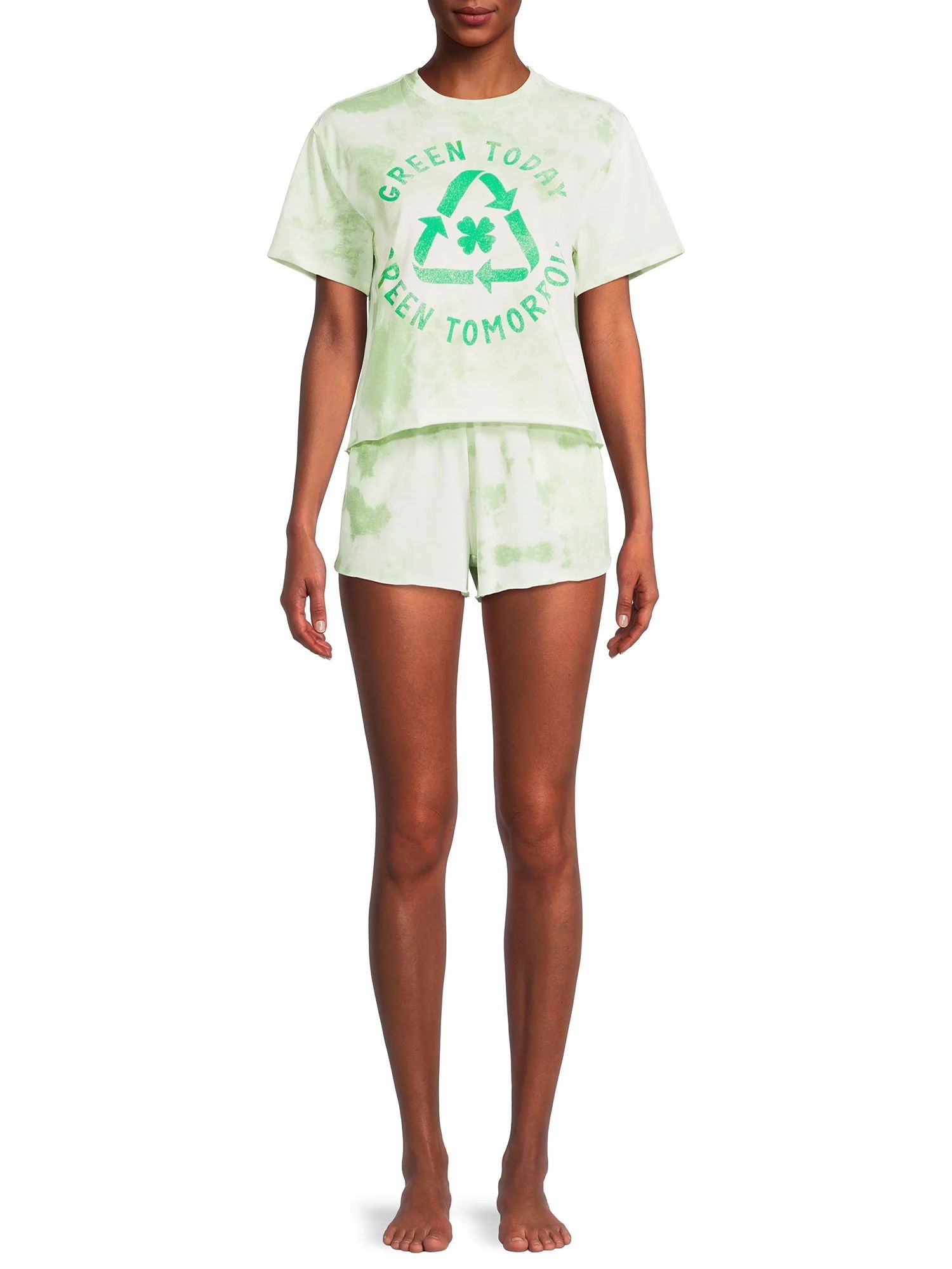St. Patty’s Junior’s Green T-Shirt and Shorts Sleep Set, 2-Piece | Walmart (US)