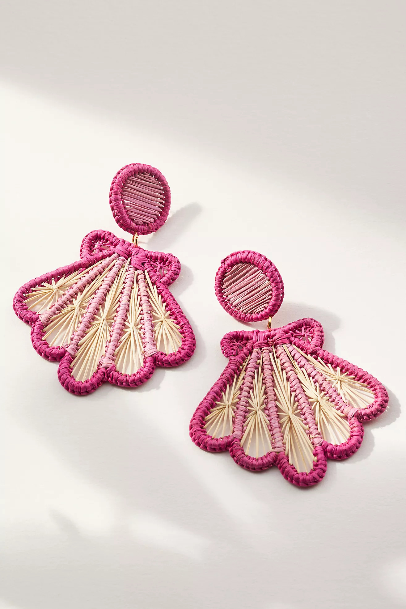 Neely Phelan Rattan Open Shell Drop Earrings | Anthropologie (US)