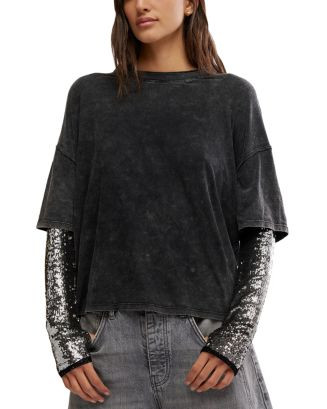 Nellie Sequin Sleeve Tee | Bloomingdale's (US)