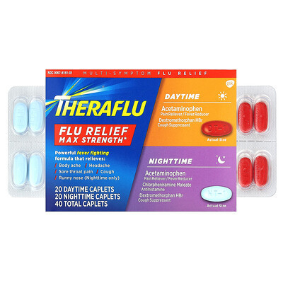 Theraflu, Flu Relief Max Strength, Daytime & Nighttime , 40 Caplets | iHerb
