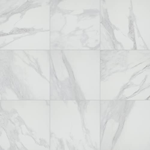 Daltile Perpetuo 12" X 12" Porcelain Marble Look Floor & Wall Tile in Polished Brilliant White (13 pieces per carton) (12.22 sqft per carton) | Amazon (US)