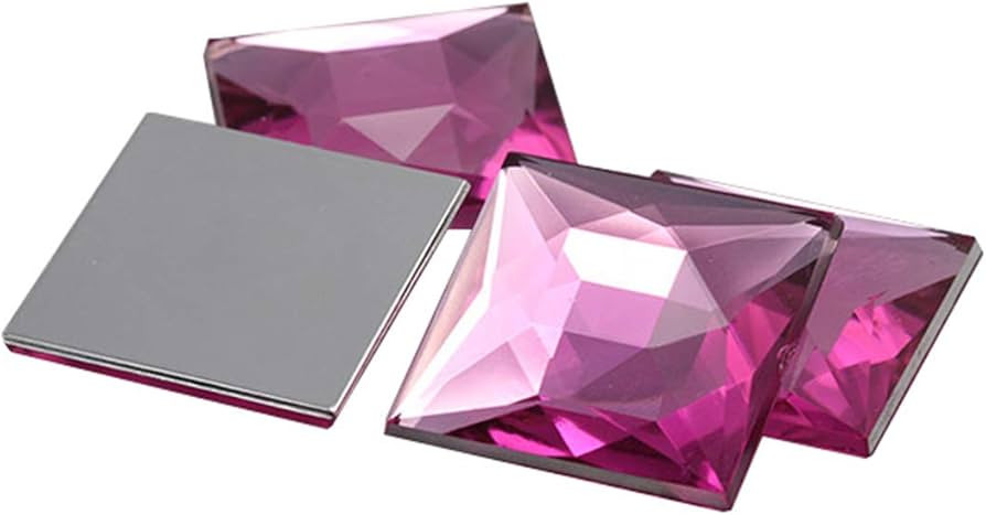 Allstarco 24mm Flat Back Acrylic Square Gems Rhinestones Cosplay Costume Embelishments - 14 Piece... | Amazon (US)