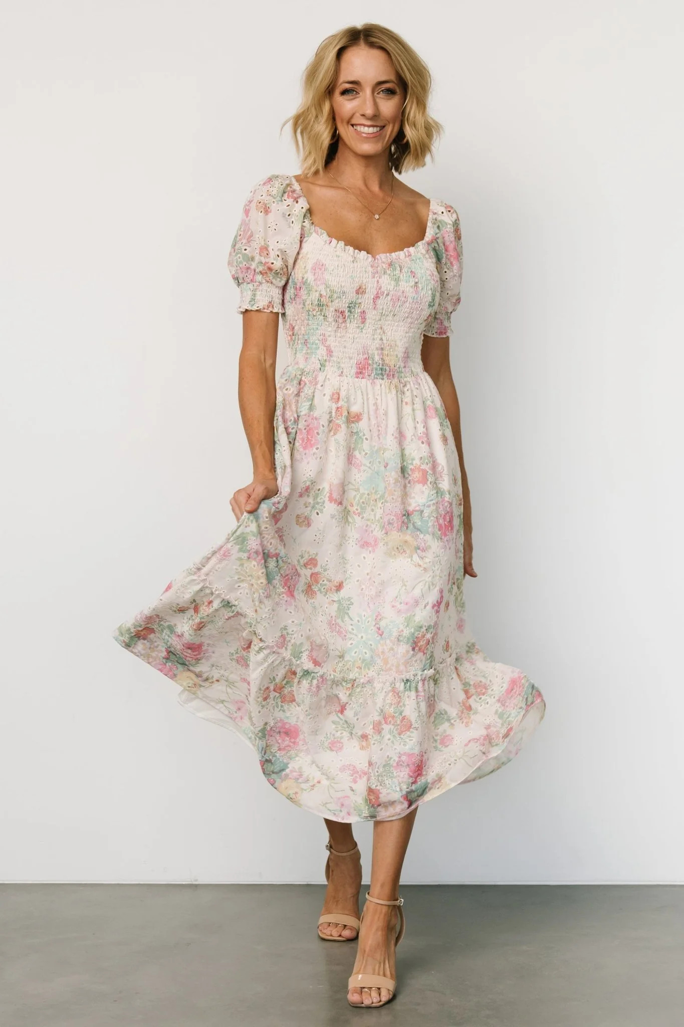 Piper Eyelet Midi Dress | Vintage Floral | Baltic Born