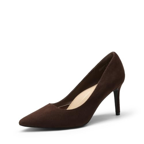 DREAM PAIRS Women's High Heels Pointed Toe Dress Shoes,Brown,10 | Amazon (US)