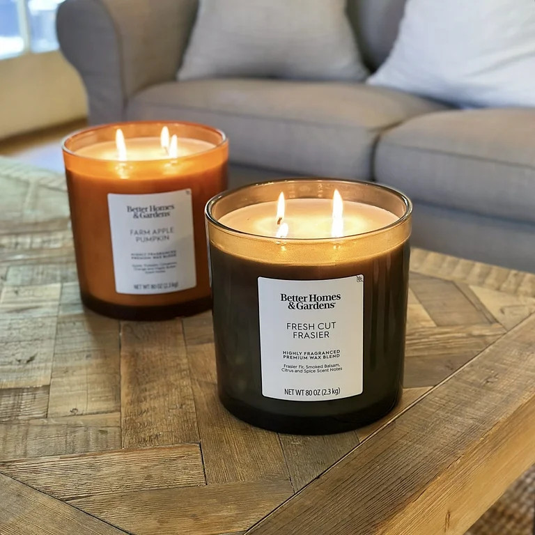 Better Homes & Gardens Fresh Cut Frasier Scented 4-Wick 80oz (2.26 kg) Large Oversized Jar Candle... | Walmart (US)