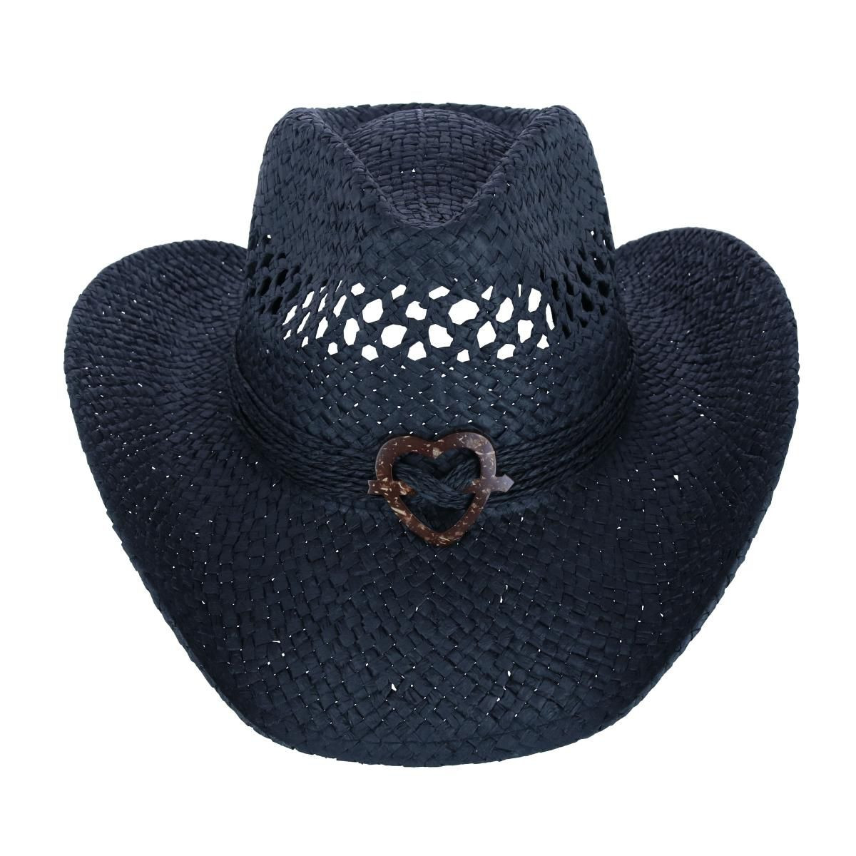 CTM Women's Western Straw Cowboy Hat with Heart Concho | Target