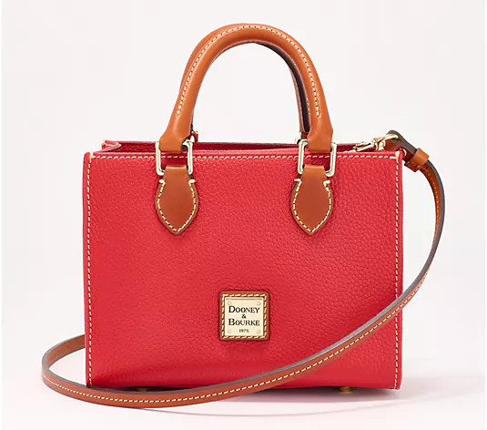 Dooney & Bourke Pebble Leather Mini Janine Satchel | QVC