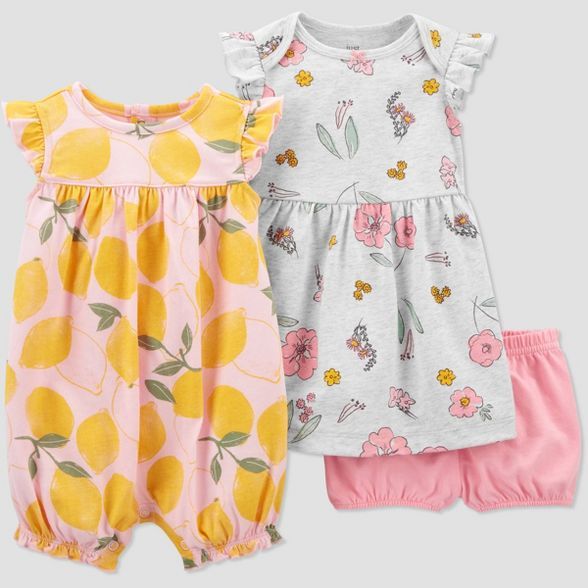 Baby Girls' 2pk Lemon Dress Set - Just One You® made by carter's Gray/Yellow | Target