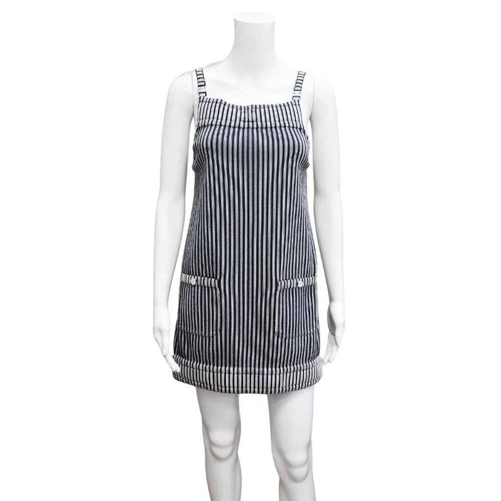 Striped Sleeveless Mini Dress S / NVY WHI / Used | Clotheshorse Anonymous
