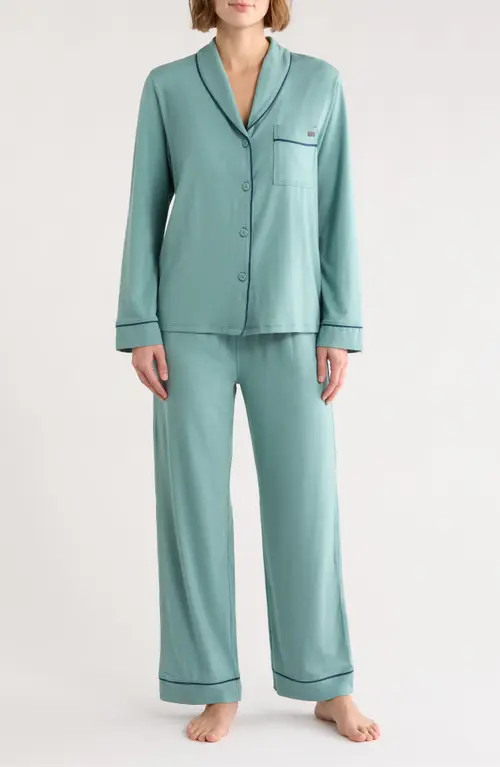 Lunya Slumberknit™ Pajamas in Musing Moss/nocturnal Slate at Nordstrom, Size Small | Nordstrom