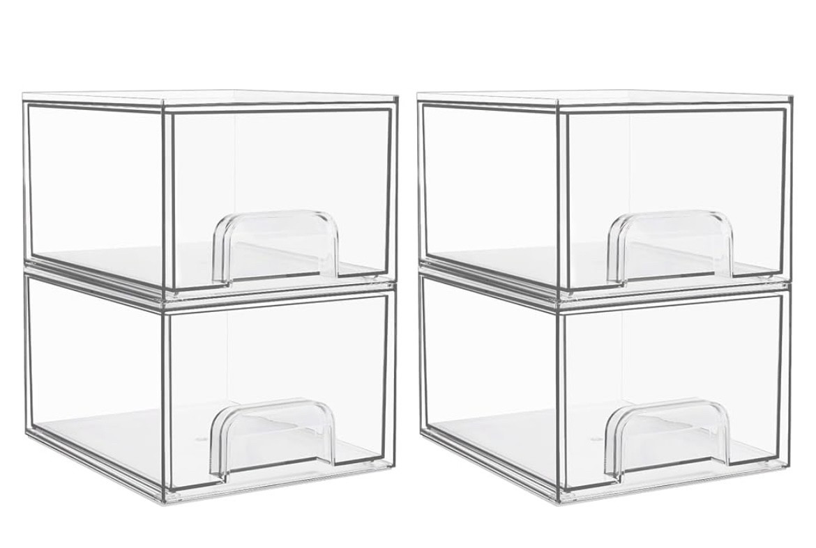 Stackable organizational containers for bathroom bedroom and anywhere else 

#LTKcasa #LTKgiftguide #LTKworkwear