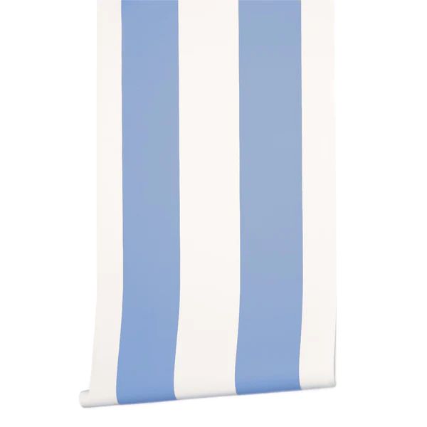 Grande Stripe Wallpaper in French Blue | Caitlin Wilson Design