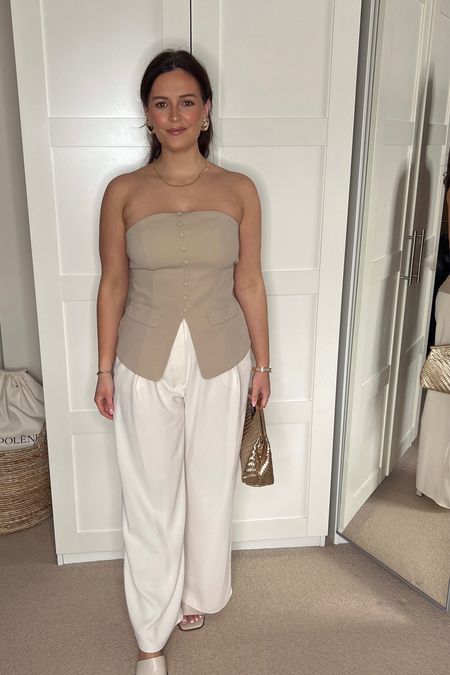 Neutral, spring evening outfit🫶🏽

Top and trousers - River Island (Size 10)
Shoes - Nakd Fashion (linked alternatives)
Bag- Next (linked alternatives) 

#LTKmidsize #LTKstyletip #LTKfindsunder100
