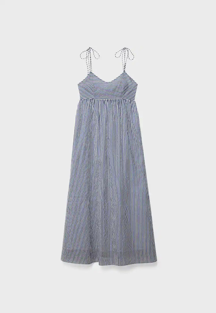 Contrast mini sleeve midi dress | Stradivarius (UK)