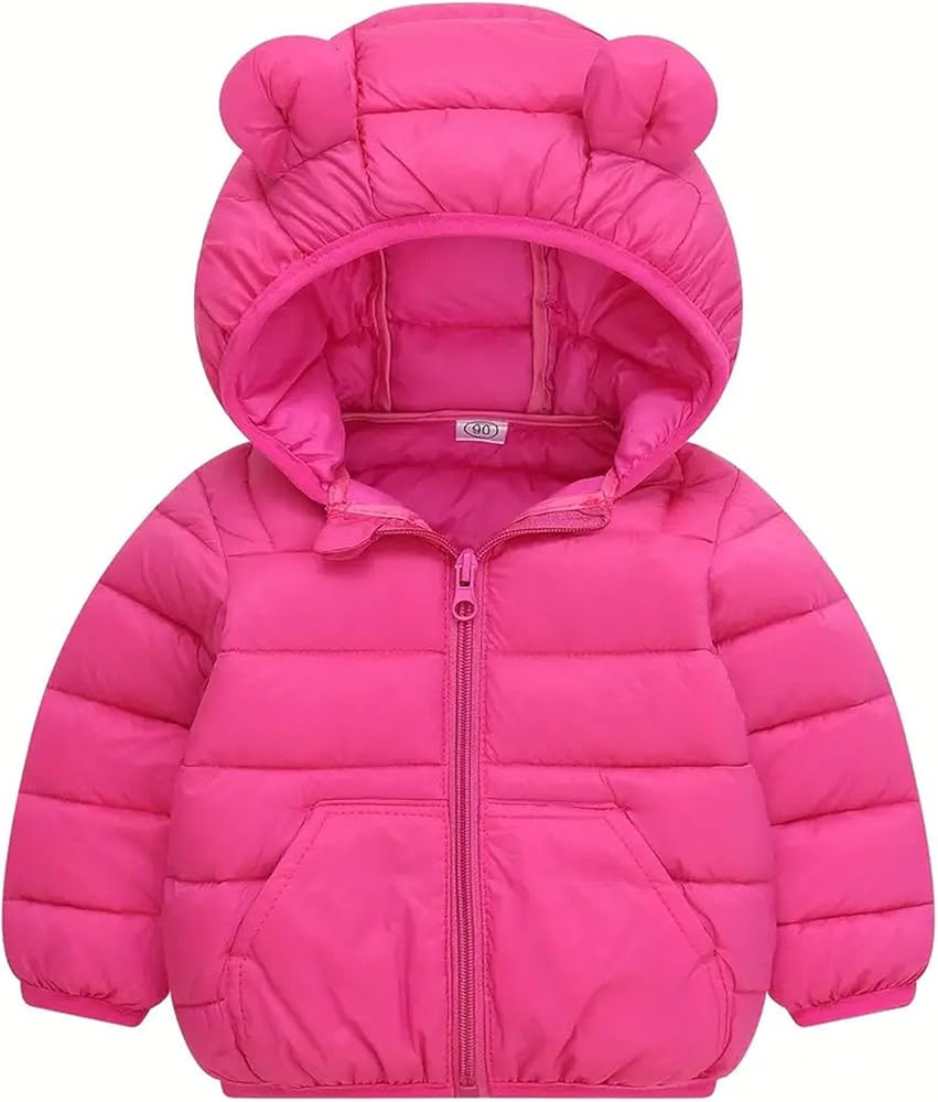 Toddler Winter Coats Puffer Padded Jacket Baby Boys Girls Bear Hoods Down Jacket Light Weight Inf... | Amazon (US)