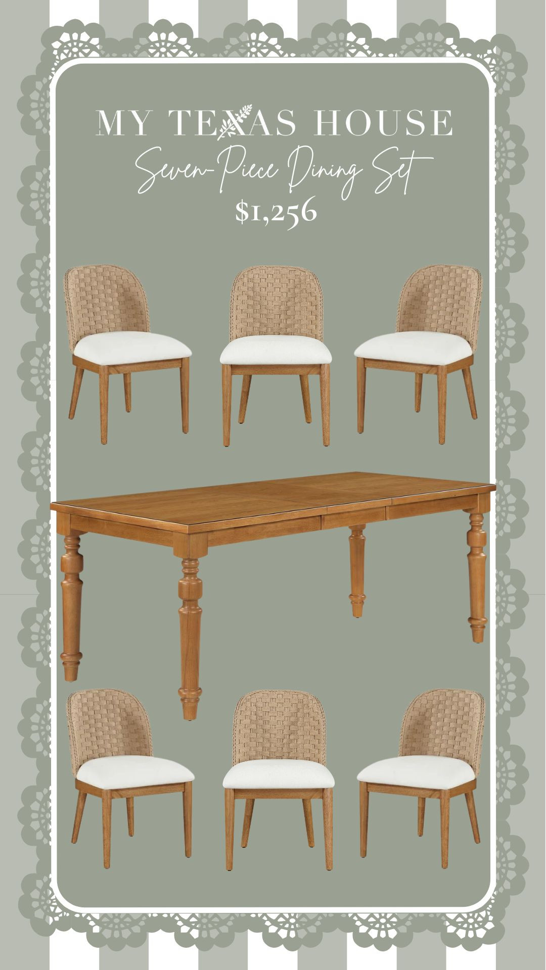 This stunning seven-piece dining set is on sale! Get our beautiful extendable Perry dining table and 6 of our Saylor chairs!

#LTKSeasonal #LTKHome