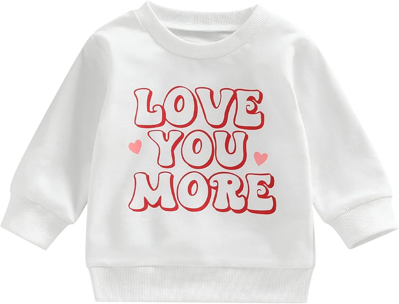FIOMVA Baby Girl Boy Valentine's Day Outfits Love Print Long Sleeve Pullover Sweatshirt Overszied... | Amazon (US)