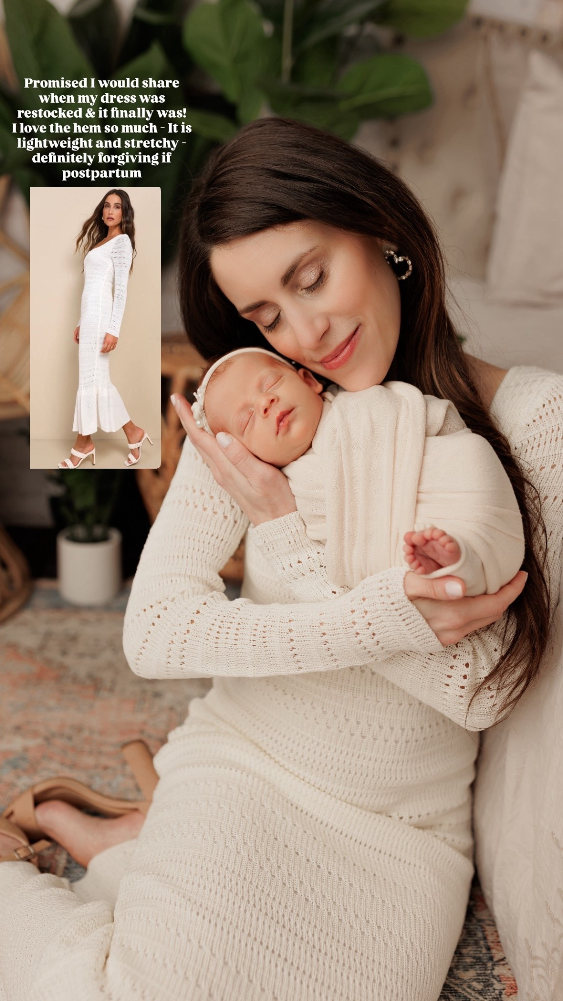 White dress ; bump friendly dress ; family photos dress ; lulus dress ; crochet dress ; newborn photos dress ; bridal dress ; gender reveal dress 

#LTKBaby #LTKWedding #LTKBump