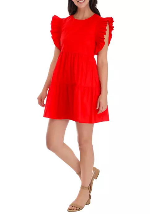 Women's Flutter Tiered Dress | Belk