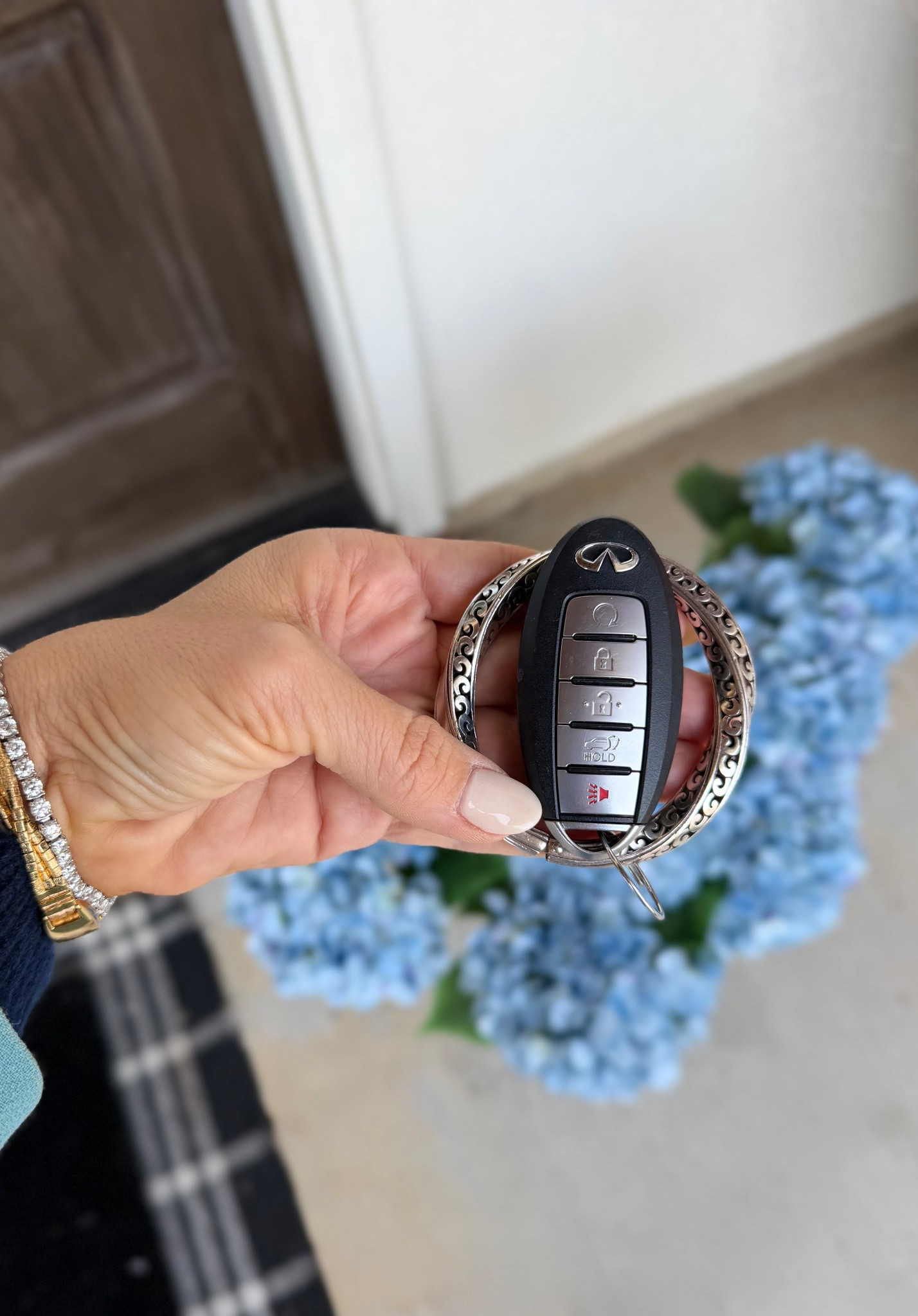 I use this hinge bracelet as a key holder and LOVE it! Comes in gold too 

#LTKTravel #LTKFindsUnder100