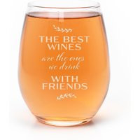 Best Wines Are With Friends Stemless Wine Glass - Friend Gift, Glass | Etsy (US)