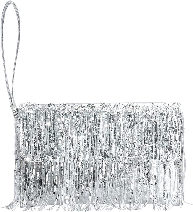 KUANG! Women Sparkling Glitter Evening Clutch Handbag Clutch Bag Sequin Tassels Purse Handbags fo... | Amazon (US)