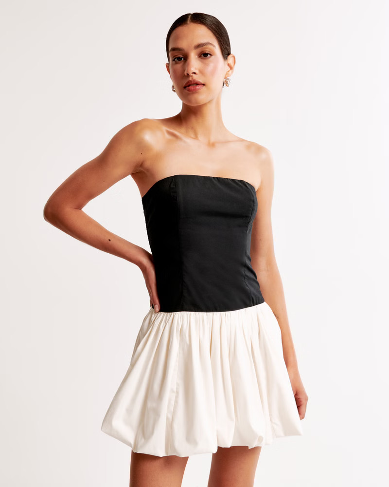 Bubble Hem Mini Dress | Abercrombie & Fitch (US)