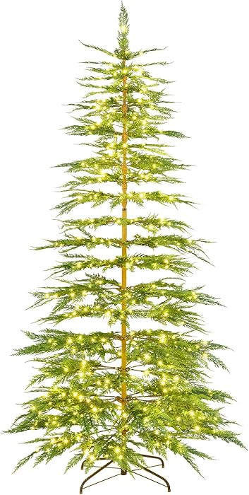 Goplus 7.5ft Pre-Lit Sparse Christmas Tree, Artificial Simulated Cypress Tree with 540 Warm-White... | Amazon (US)