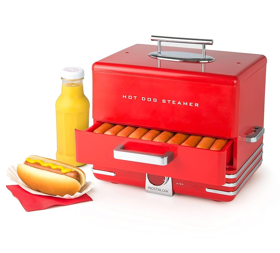Nostalgia Extra Large Diner-Style Steamer 20 Hot Dogs and 6 Bun Capacity, Perfect for Breakfast S... | Amazon (US)