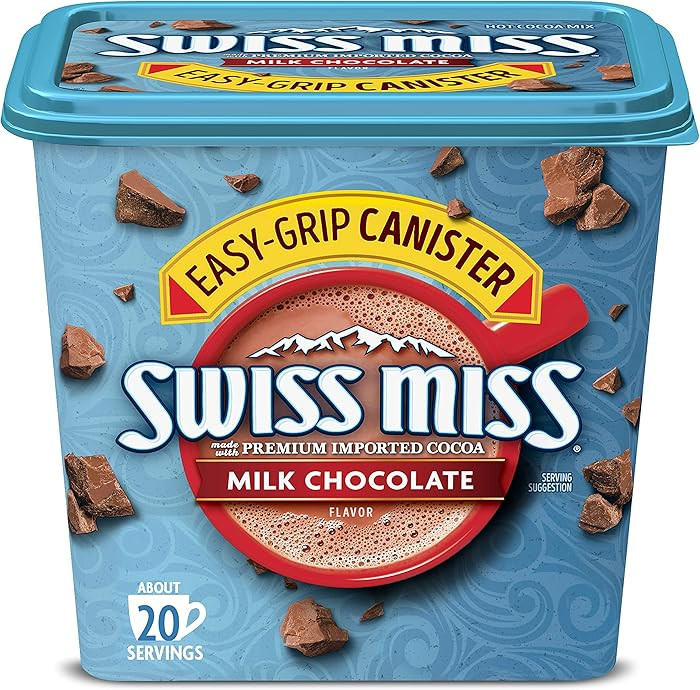 Swiss Miss Milk Chocolate Flavored Hot Cocoa Mix, 22.23 oz. Canister | Amazon (US)