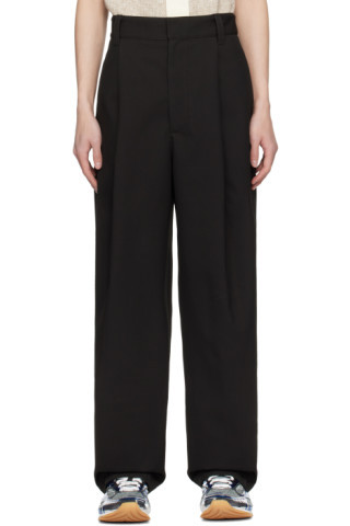 Black Pleated Trousers | SSENSE
