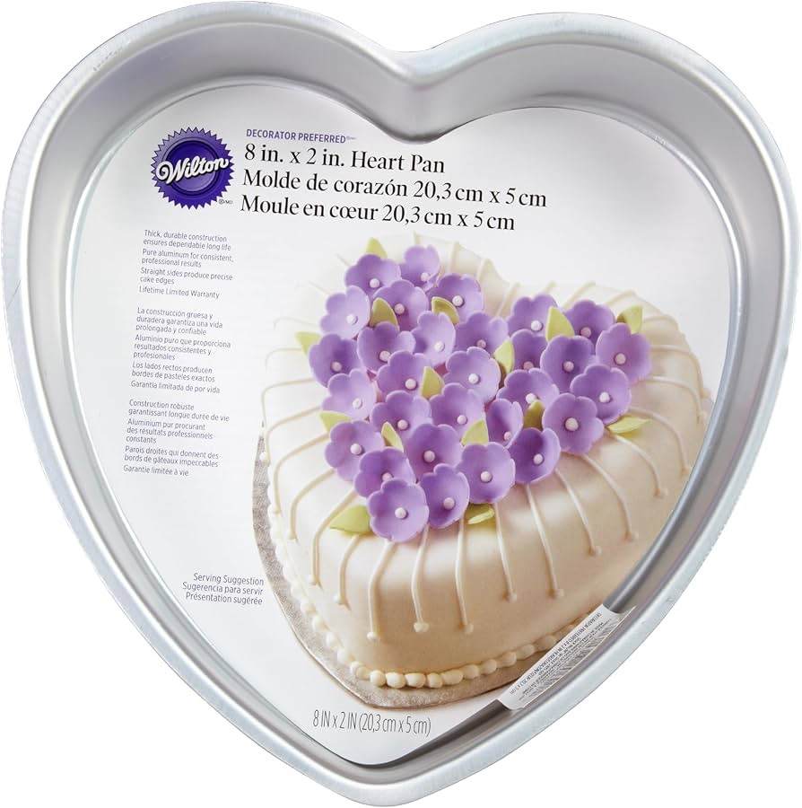 Wilton Decorator Preferred Heart Shaped Cake Pan, 8-In. Baking Pan for Lovely Cakes, Aluminum | Amazon (US)