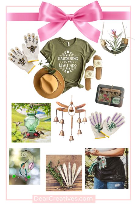 Gardening 👩‍🌾 Mother’s Day gifts & gifts to enjoy if you love to be in the 🪴 garden. Wind chimes, bird bath, pretty garden gloves, gardening t-shirts with garden sayings & designs, hummingbird feeders, short personalized apron, herb garden markers… #mothersdaygifts #gardengifts #giftsforher 

#LTKGiftGuide