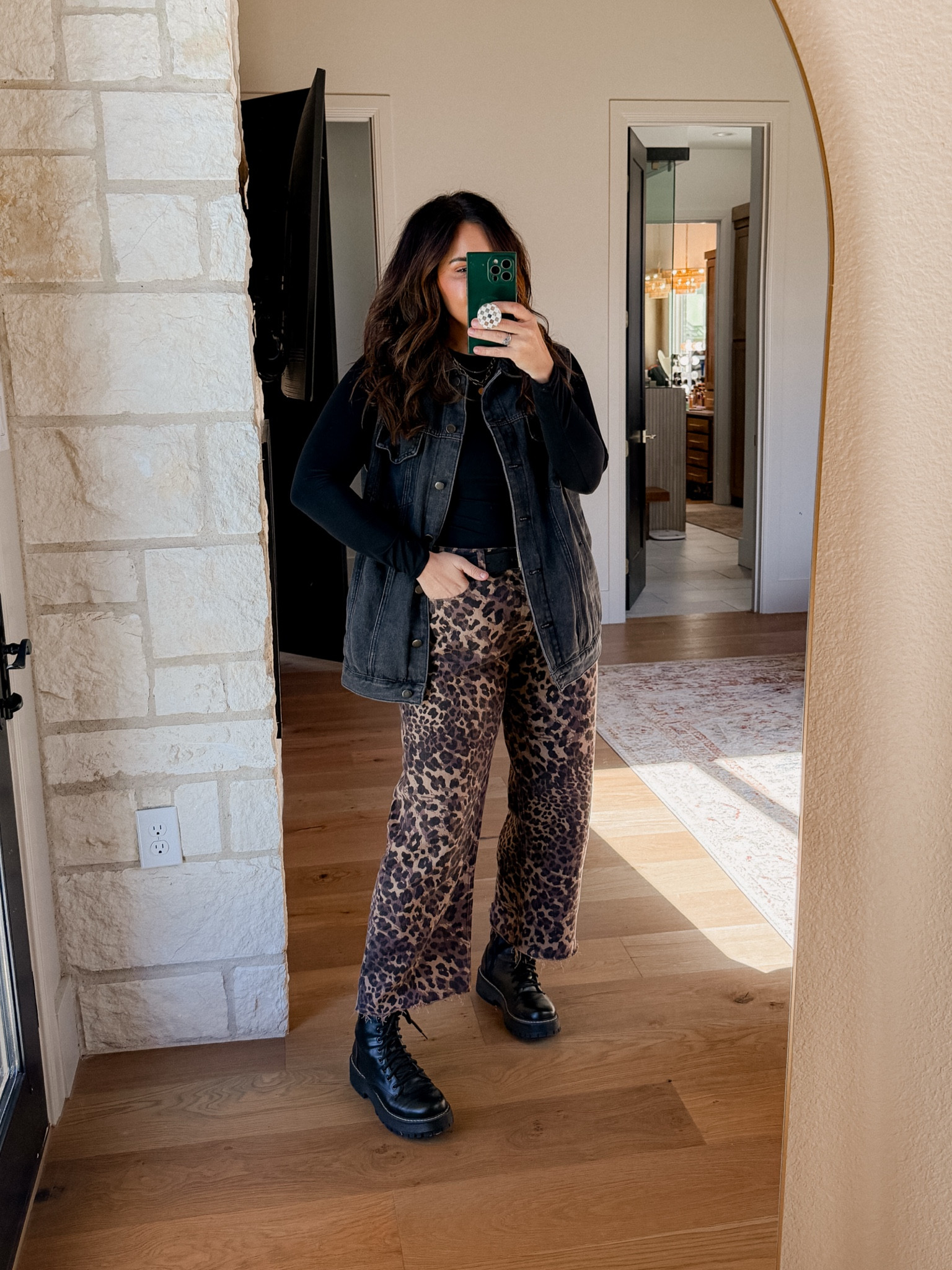 Today’s Outfit
Leopard Denim: TTS, I chopped about 6” off the bottom. 
Longsleeve: XL
Vest: XL
Combat boots:  TTS


#LTKFindsUnder50 #LTKStyleTip #LTKMidsize