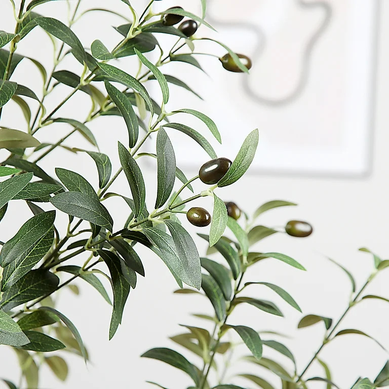 Artificial Plant, 5ft Fake Olive Tree, Pre Potted Faux Greenry Plant for Home Decor Office House ... | Walmart (US)