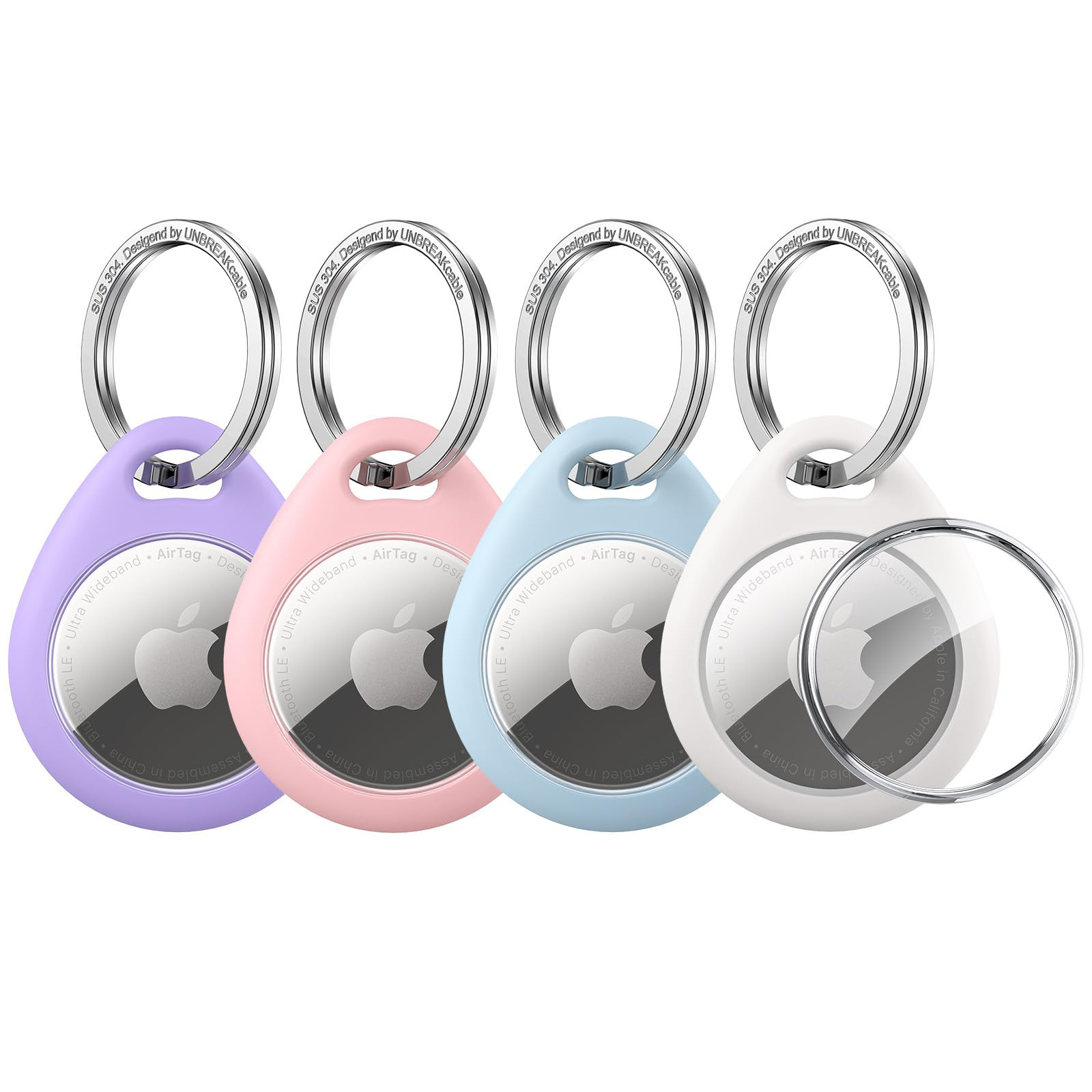 Amazon.com: UNBREAKcable 4 Pack Macaron Colored for Apple AirTag Holder [Hold Air Tag Securely] [... | Amazon (US)