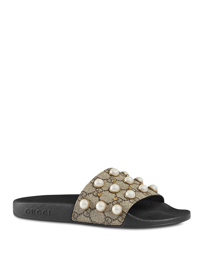 Gucci
           
   
               
                   Women's Pursuit Pearl Stud Pool Slide Sa... | Bloomingdale's (US)